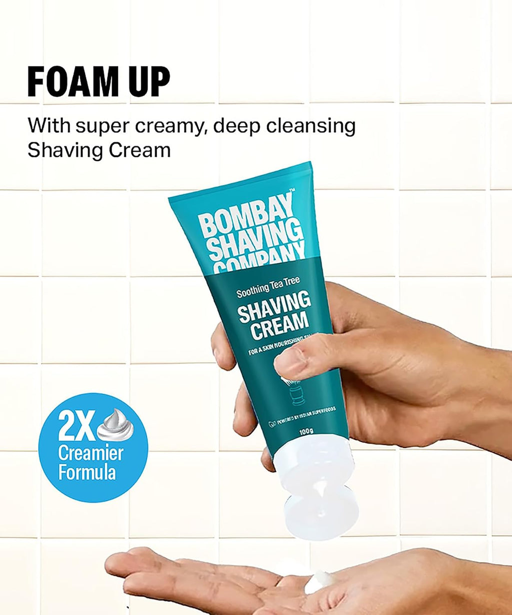 Bombay Shaving Company Premium Shaving Kit For Men | Charcoal Face Scrub, Charcoal Shaving Cream, Post Shave Balm, Neem & Charcoal Bath Soap, Face Towel | Travel Bag | Shaving Kit | Travel Kit For Men