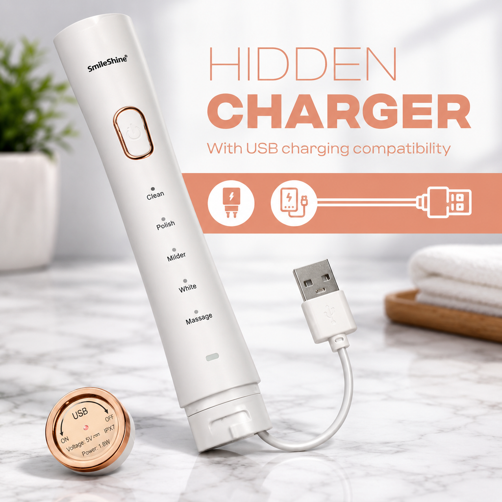 SmiloShine® Sonic Power ToothBrush with Extra Bristle Head