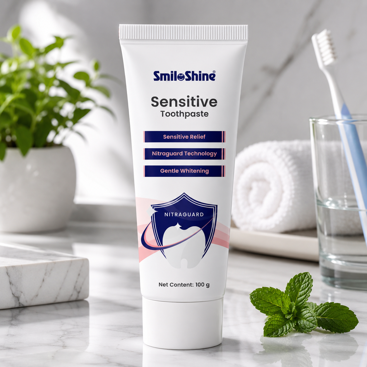 SmiloShine Sensitivity Toothpaste with Nitraguard Technology