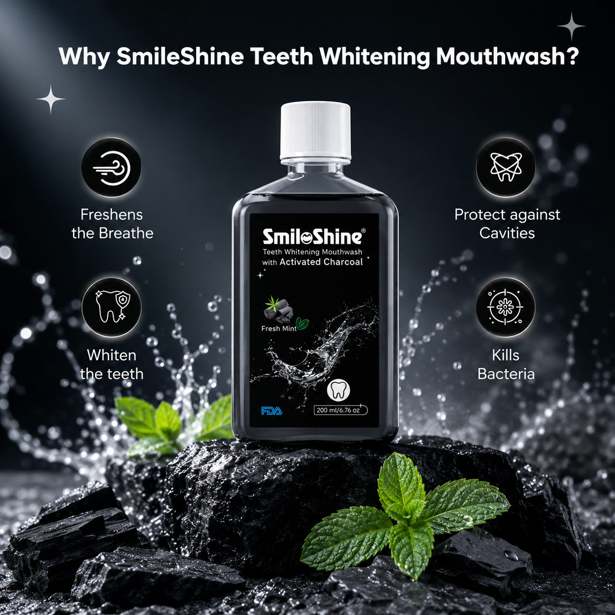 SmiloShine® Charcoal Oral Care Combo